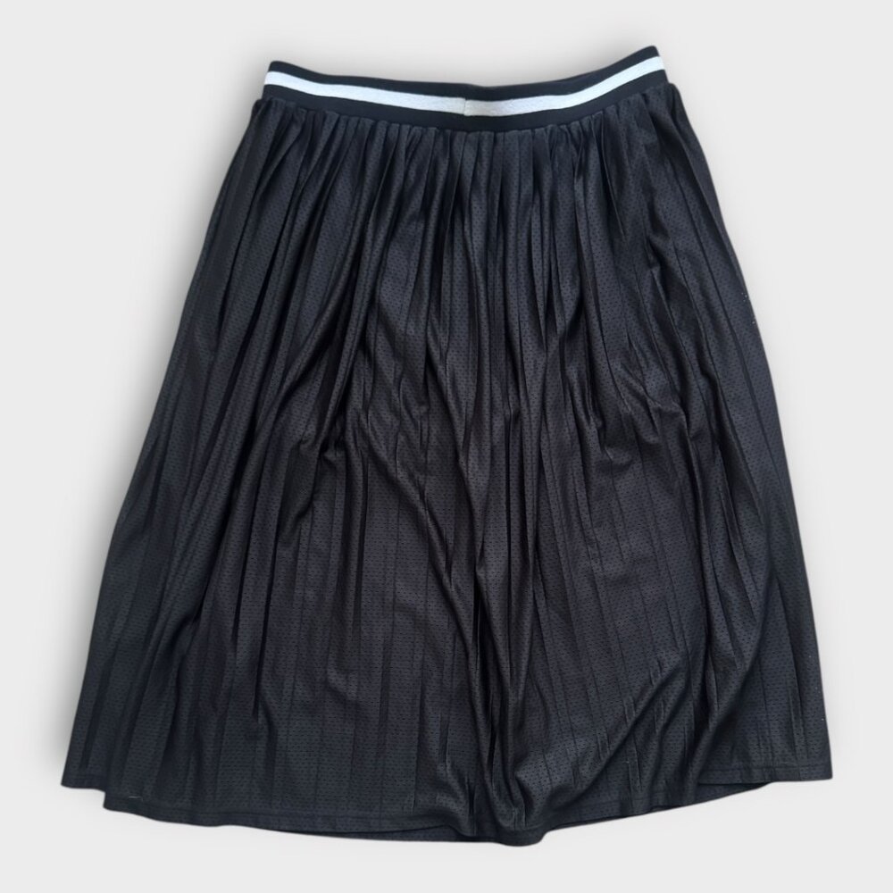 ASOS Pleated Drawstring Jersey Mesh Skirt in Black - women's 12